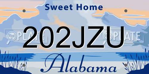 202JZU Alabama License Plate
