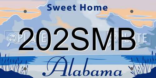 202SMB Alabama License Plate