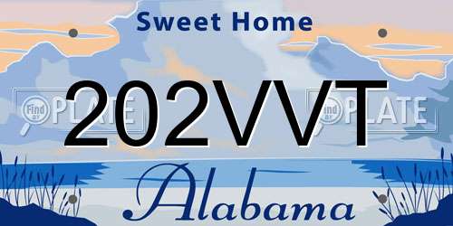 202VVT Alabama License Plate