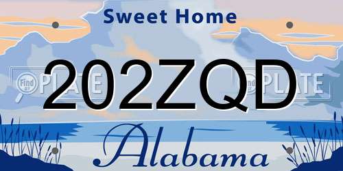 202ZQD Alabama License Plate