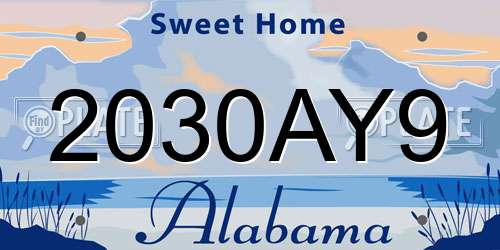 2030AY9 Alabama License Plate