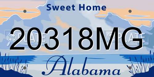 20318MG Alabama License Plate