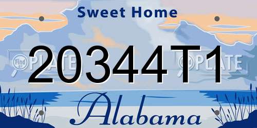 20344T1 Alabama License Plate