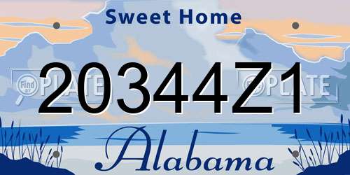 20344Z1 Alabama License Plate