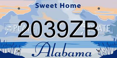 2039ZB Alabama License Plate