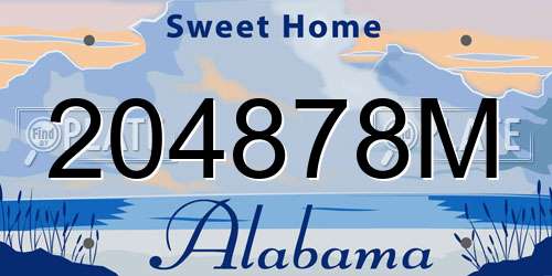 204878M Alabama License Plate