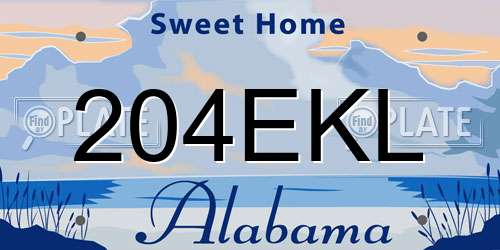 204EKL Alabama License Plate