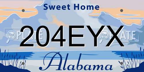 204EYX Alabama License Plate