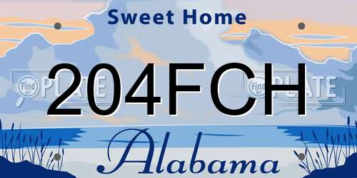 204FCH Alabama License Plate