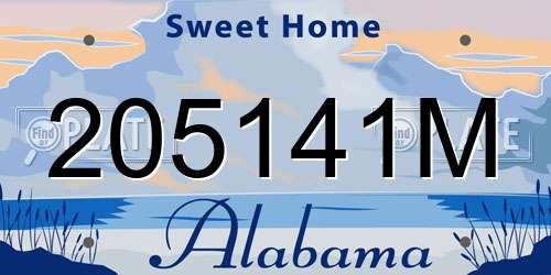 205141M Alabama License Plate