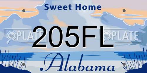 205FL Alabama License Plate