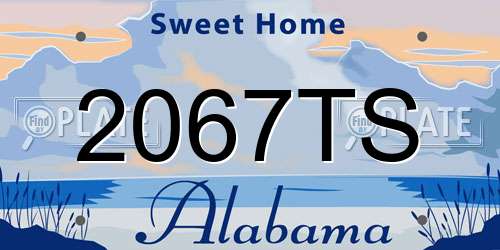 2067TS Alabama License Plate