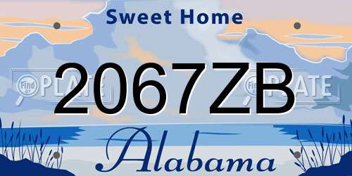 2067ZB Alabama License Plate