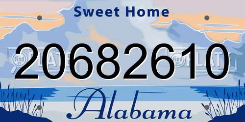 20682610 Alabama License Plate