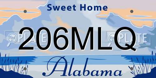 206MLQ Alabama License Plate