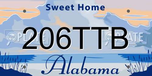 206TTB Alabama License Plate