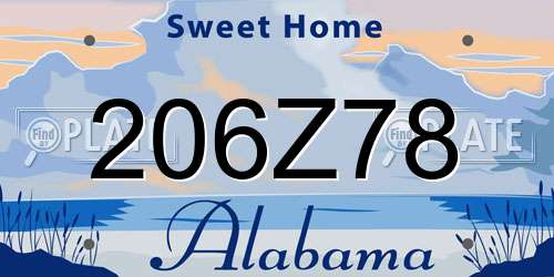 206Z78 Alabama License Plate