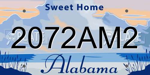 2072AM2 Alabama License Plate