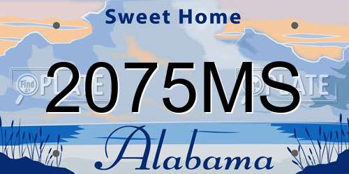 2075MS Alabama License Plate