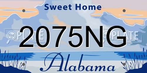 2075NG Alabama License Plate