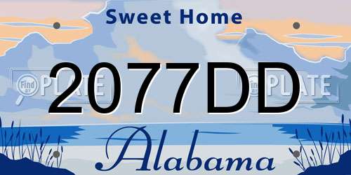 2077DD Alabama License Plate
