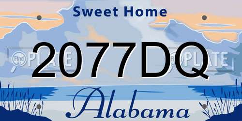 2077DQ Alabama License Plate