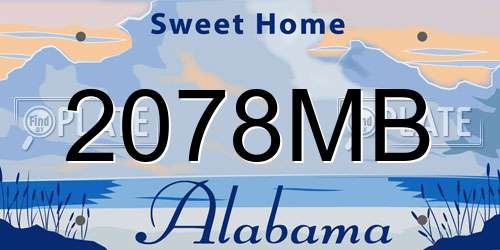 2078MB Alabama License Plate