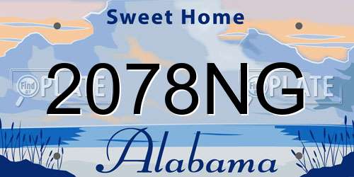 2078NG Alabama License Plate