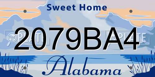 2079BA4 Alabama License Plate
