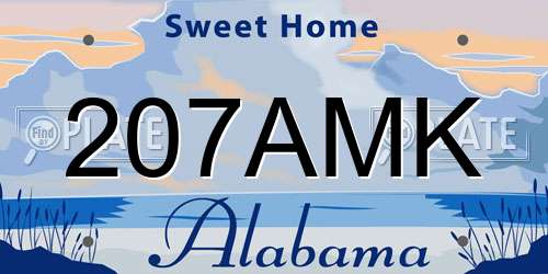 207AMK Alabama License Plate