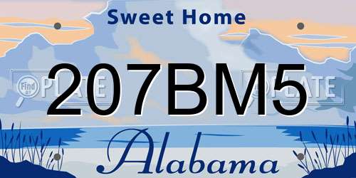 207BM5 Alabama License Plate