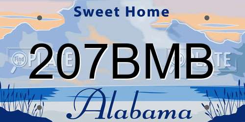 207BMB Alabama License Plate
