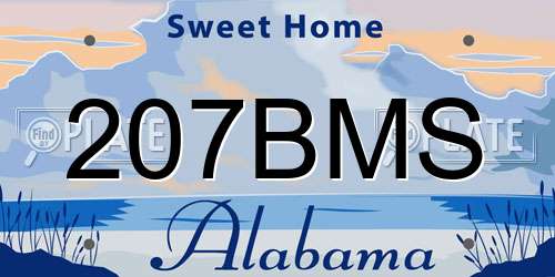 207BMS Alabama License Plate