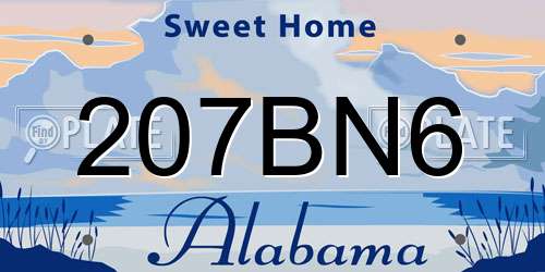 207BN6 Alabama License Plate