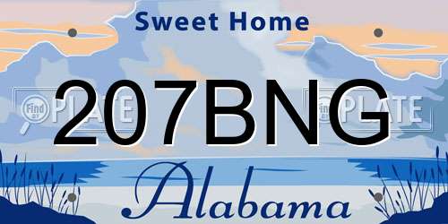 207BNG Alabama License Plate