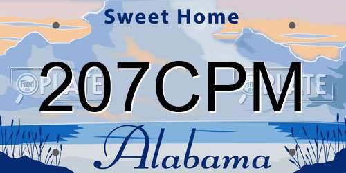 207CPM Alabama License Plate