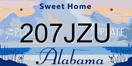 207JZU Alabama License Plate