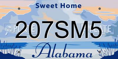 207SM5 Alabama License Plate
