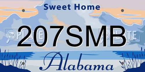 207SMB Alabama License Plate