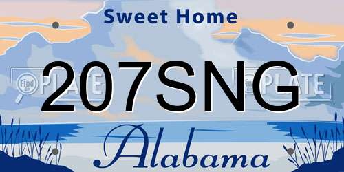 207SNG Alabama License Plate