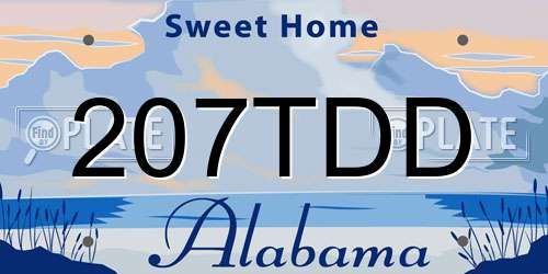 207TDD Alabama License Plate