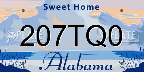 207TQ0 Alabama License Plate