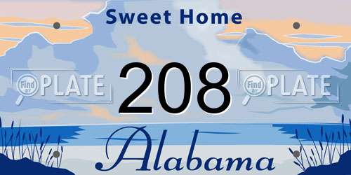 208 Alabama License Plate