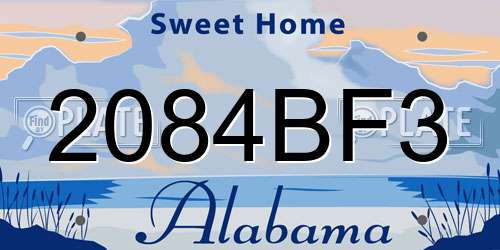 2084BF3 Alabama License Plate