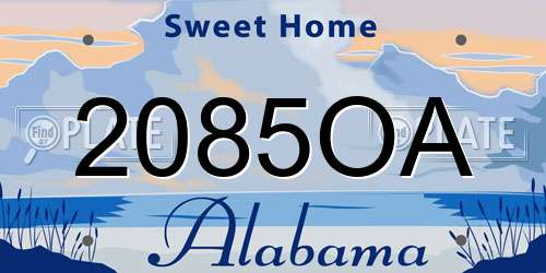 2085OA Alabama License Plate