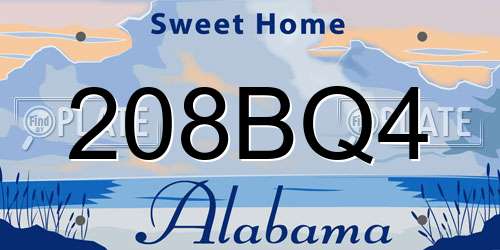 208BQ4 Alabama License Plate