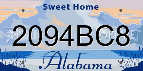 2094BC8 Alabama License Plate