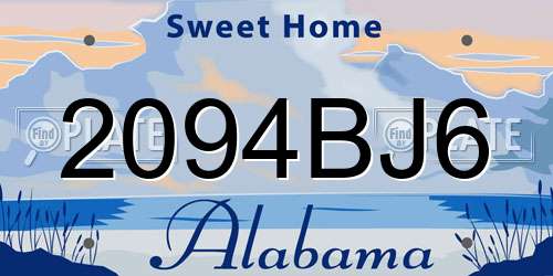 2094BJ6 Alabama License Plate