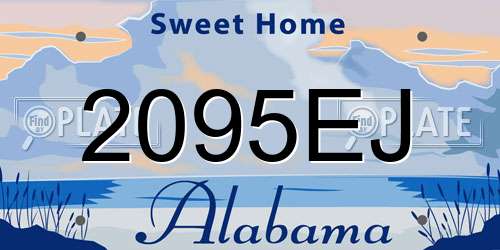 2095EJ Alabama License Plate