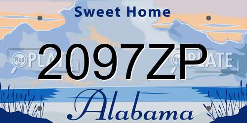 2097ZP Alabama License Plate